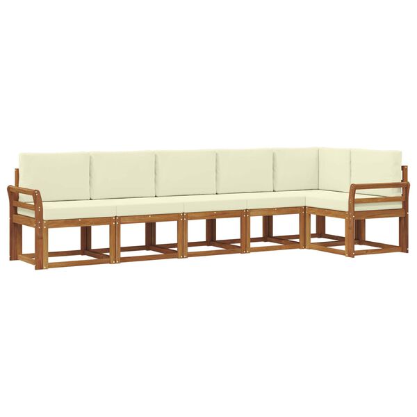 vidaXL Set vanjskih sofa s jastukom 6 pcs Prirodna i krem