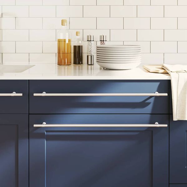 vidaXL Ručke za ormarić 5 kom srebrne 480 mm od nehrđajućeg čelika