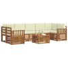 vidaXL Setovi sofa 8 pcs Prirodna i krem Čvrsto drvo akacije