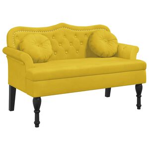 vidaXL Klupa s jastucima Žuta 120,5 x 65 x 75 cm bar&scaron;unasta