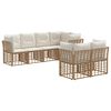vidaXL Set vanjskih sofa s jastukom 7 pcs Prirodna Poliester