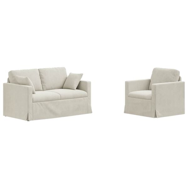 vidaXL Sofa 2 pcs Krema