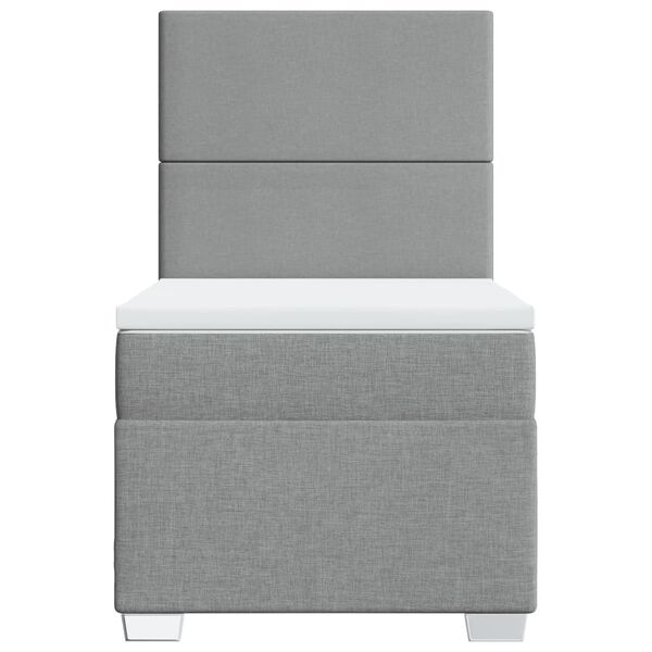 vidaXL Box spring krevet s madracem svjetlosivi 90x190 cm od tkanine