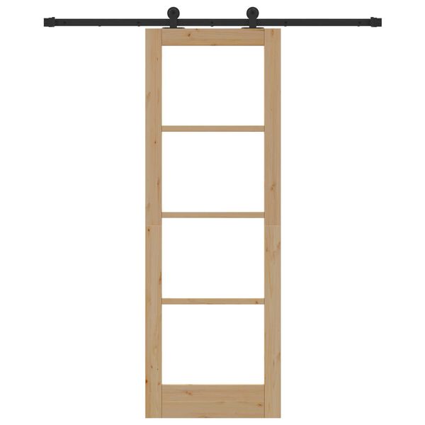 vidaXL Klizna vrata ORKDAL Prirodna i crna 73,5 x 211 cm