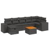 vidaXL 8-dijelni set vrtnih sofa od poliratana s jastucima crni