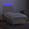 vidaXL Krevet box spring s madracem LED krem 90x190 cm od tkanine