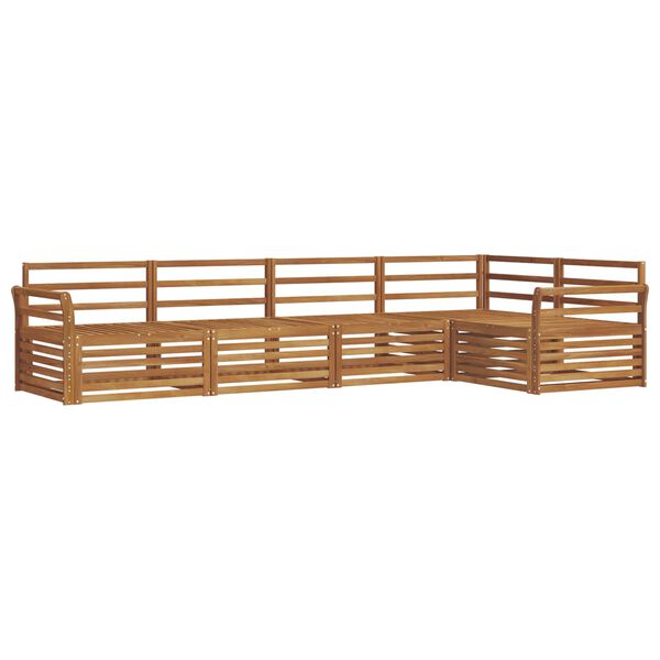 vidaXL Set vanjskih sofa 5 pcs Prirodna Čvrsto drvo akacije