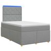 vidaXL Boxspring krevet s madracem Svjetlosiva 120 x 200 cm Tkanina
