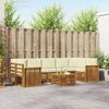 vidaXL Set vanjskih sofa 8 pcs Prirodna i krem Čvrsto drvo akacije