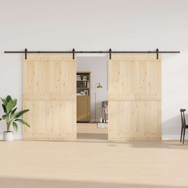 vidaXL Pribor za klizna vrata 427 cm čelični crni