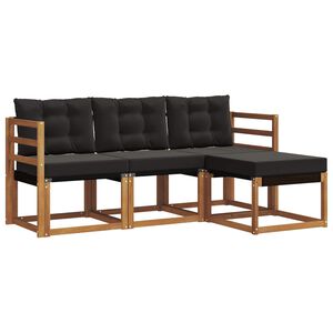 vidaXL Set vanjskih sofa 4 kom. Prirodna i crna