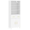 vidaXL Visoka komoda bijela 69,5x34x180 cm konstruirano drvo