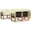 vidaXL Set vanjskih sofa s jastukom 7 pcs Bijela i krem