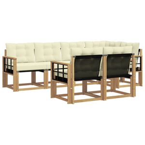 vidaXL Set vanjskih sofa s jastukom 7 pcs Bijela i krem