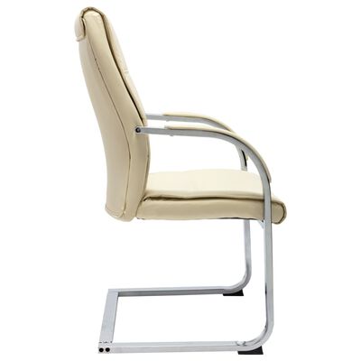 vidaXL Konzolna uredska stolica od umjetne kože krem