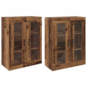 vidaXL Ormarčići montirani na zid 2 kom. Staro drvo 69,5 x 34 x 90 cm