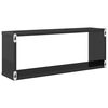 vidaXL Kockaste zidne police 2 kom sjajne sive 60 x 15 x 23 cm drvene