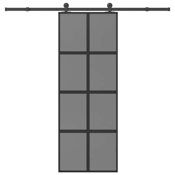 vidaXL Klizna vrata s priborom 76 x 205 cm kaljeno staklo i aluminij