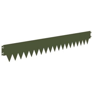 vidaXL Ograda oko Travnjaka 10 pcs 103 x 15 cm metal Maslinastozelena