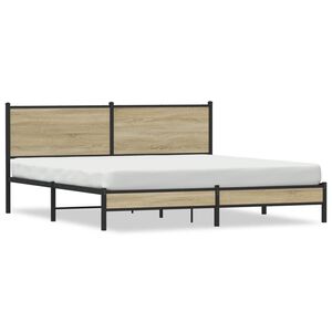 vidaXL Metalni okvir kreveta bez madraca boja hrasta sonome 180x200 cm