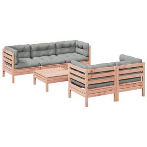 vidaXL 6-dijelni set vrtnih sofa od duglazije i jelovine s jastucima