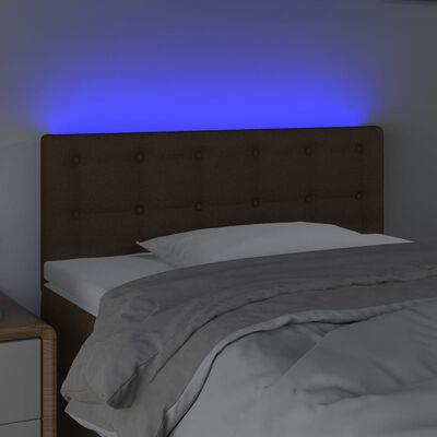 vidaXL LED uzglavlje tamnosmeđe 100x5x78/88 cm od tkanine