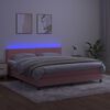 vidaXL Krevet box spring s madracem LED ružičasti 180x200cm bar&scaron;unasti