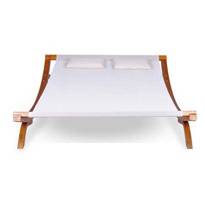 vidaXL Vrtna ležaljka s jastucima drvena bijela