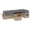 vidaXL 7-dijelni set vrtnih sofa od poliratana s jastucima bež