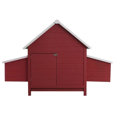 vidaXL Kokošinjac crveni 157 x 97 x 110 cm drveni