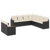 vidaXL 9-dijelni set vrtnih sofa s jastucima crni od poliratana