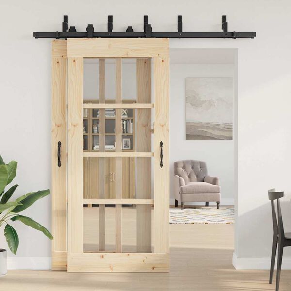 vidaXL Pribor za klizna vrata 200 cm čelični crni