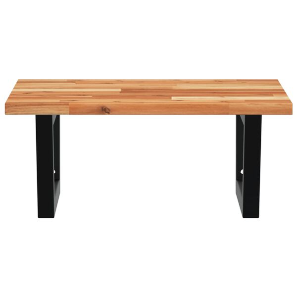 vidaXL Zidna polica za umivaonik od čelika i masivnog bagremovog drva