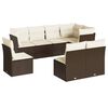 vidaXL 8-dijelni set vrtnih sofa s jastucima smeđi od poliratana