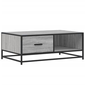 vidaXL Stolić za kavu siva boja hrasta 90x57x35 cm od drva i metala