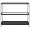 vidaXL Polica prozirna i crna 100 x 36 x 90 cm od kaljenog stakla