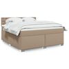 vidaXL Krevet box spring s madracem cappuccino 180x200 cm umjetna koža