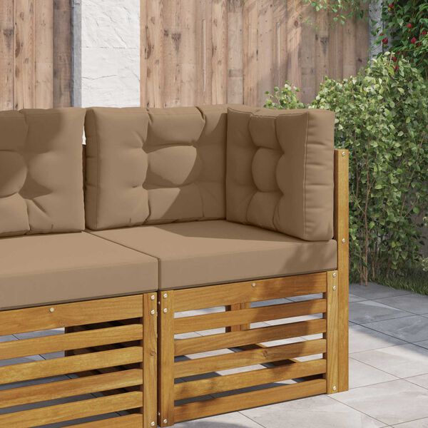 vidaXL Jastuk za vanjsku sofU 3 pcs Sivo-smeđa Poliester