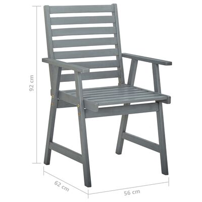 vidaXL Vrtne blagovaonske stolice 6 kom od masivnog drva bagrema sive