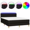 vidaXL Krevet box spring s madracem LED crni 140x190 cm od tkanine