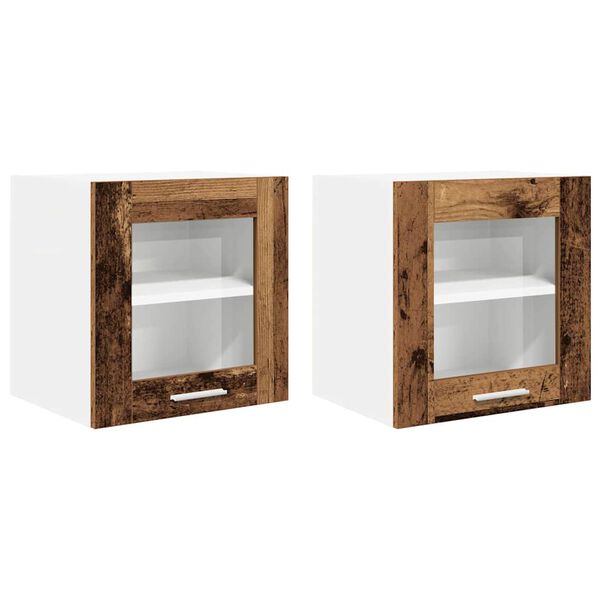 vidaXL Viseći ormarić s pohranom 2 pcs Staro drvo 40 x 31 x 40 cm