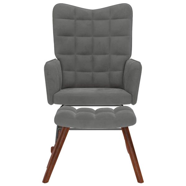 vidaXL Ljuljačka stolica sa stolicom tamno sivi bar&scaron;un