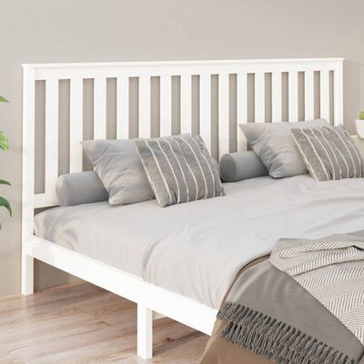 vidaXL Uzglavlje za krevet bijelo 206 x 6 x 101 cm od masivne borovine