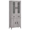 vidaXL Visoka komoda siva sonome 69,5x34x180 cm od konstruiranog drva