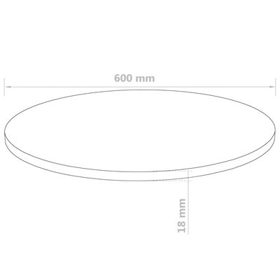 vidaXL Ploča za stol od MDF-a okrugla 600 x 18 mm