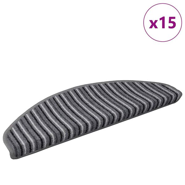 vidaXL Samoljepljivi stepenasti ulo&scaron;ci 15 pcs Siva 65 x 21 x 4 cm