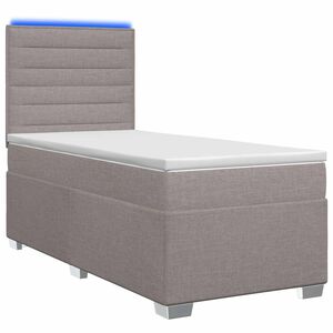 vidaXL Boxspring krevet s madracem Sivosmeđa 80 x 200 cm Tkanina