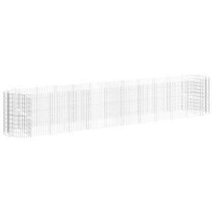 vidaXL Gabionska povi&scaron;ena gredica od pocinčanog željeza 600x100x100 cm