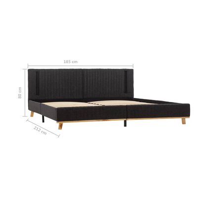 vidaXL Okvir za krevet od tkanine LED tamnosivi 180 x 200 cm