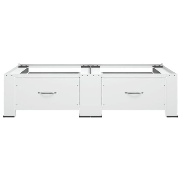 vidaXL Dvostruko postolje za perilicu/su&scaron;ilicu rublja i ladice bijelo